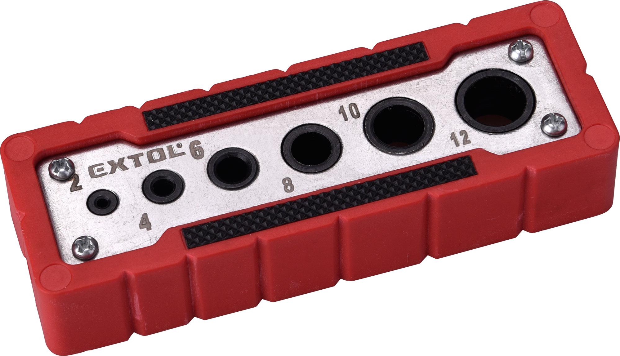 EXTOL PREMIUM vŕtacia vodiaca šablóna, priemer 2-4-6-8-10-12 mm, 8801920
