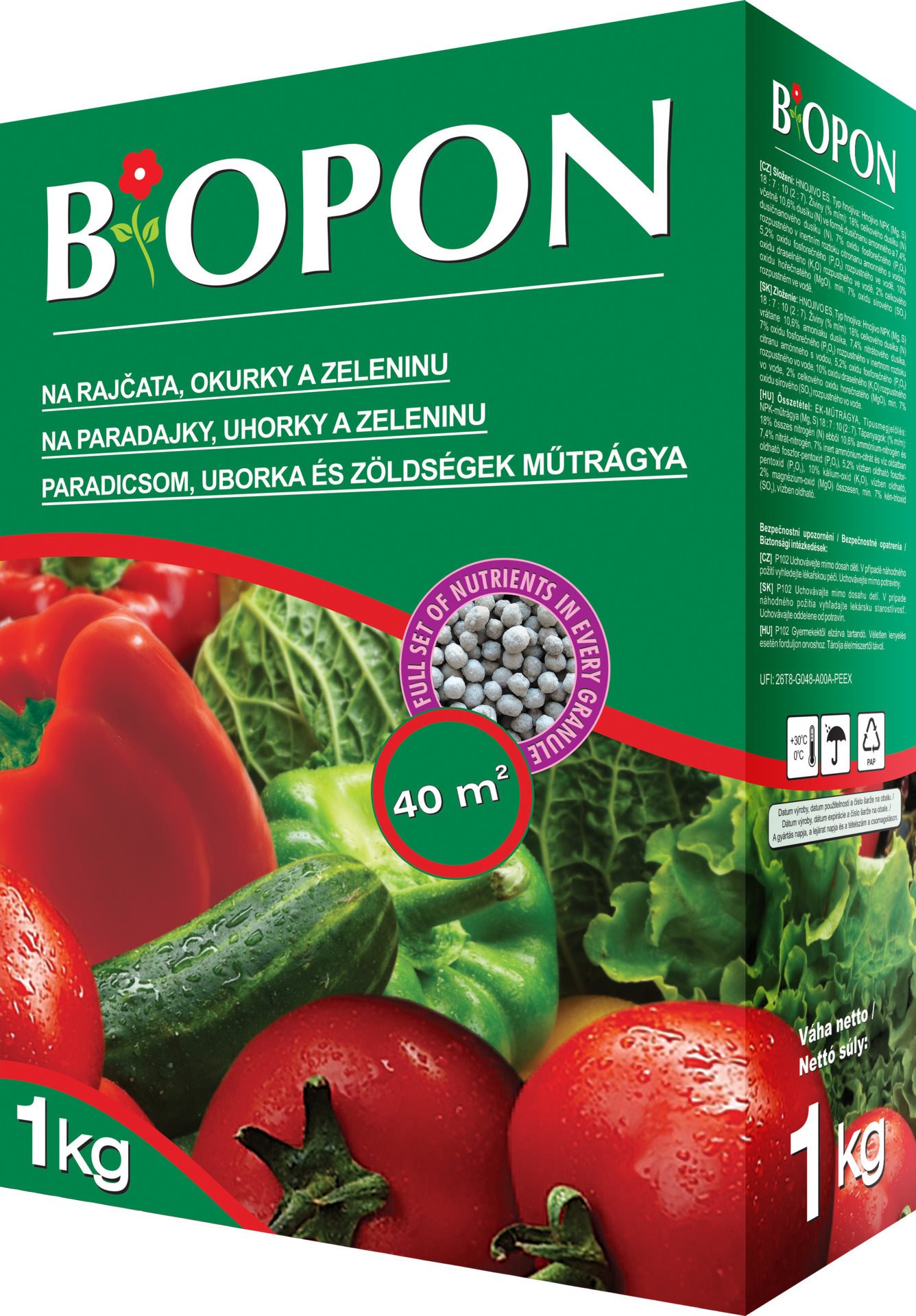 BROS Hnojivo BOPON – paradajky/uhorky/zelenina, 1 kg