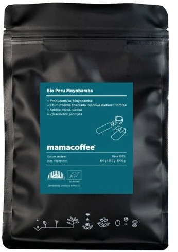 mamacoffee Bio Peru Moyobamba, zrnková, 100 g