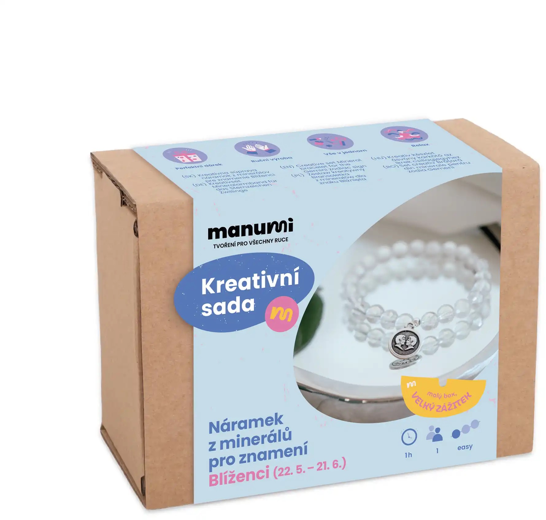 Manumi Kreatívna súprava na výrobu náramku z minerálov so znamením zverokruhu Blíženci