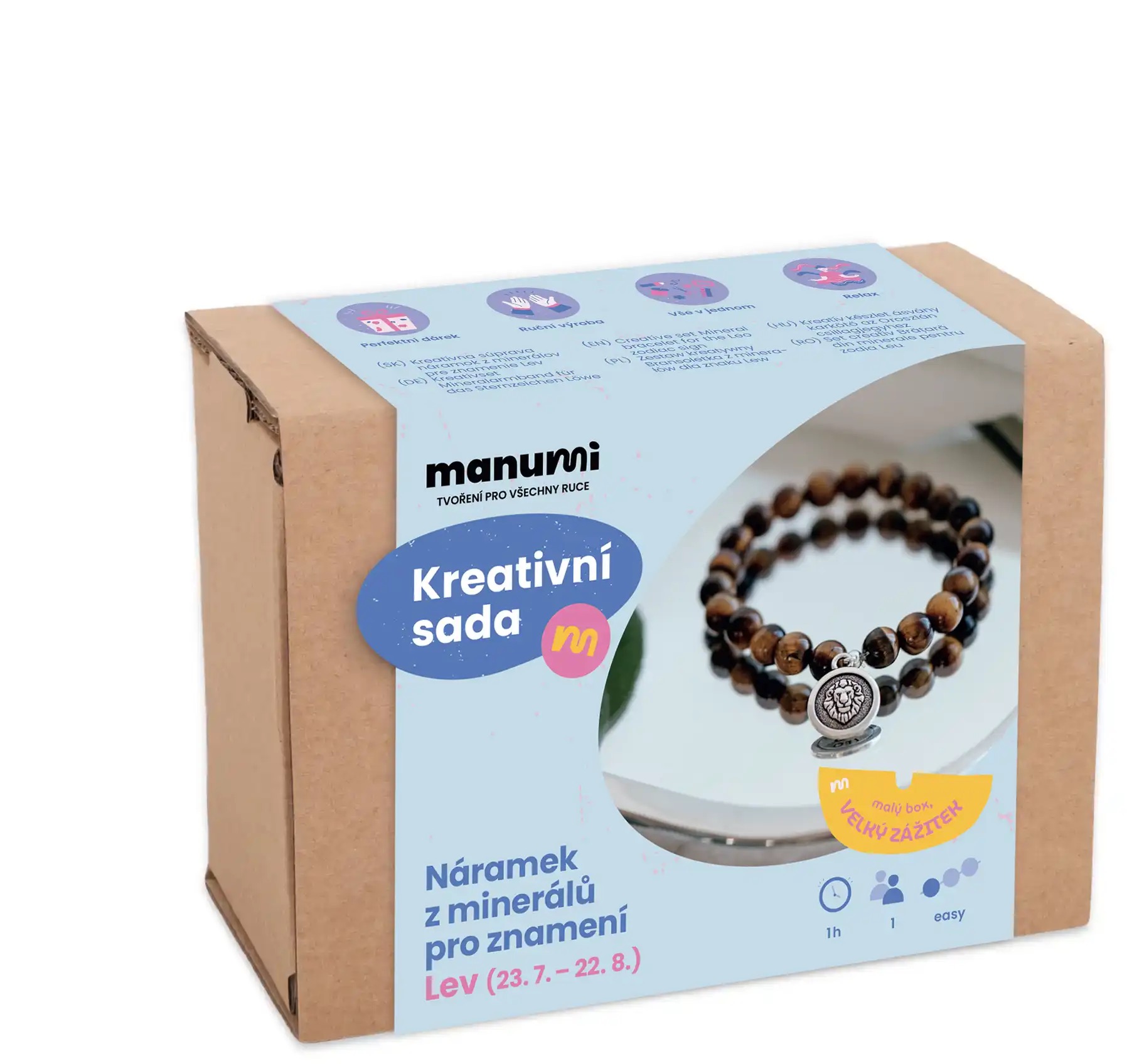 Manumi Kreatívna súprava na výrobu náramku z minerálov so znamením zverokruhu Lev