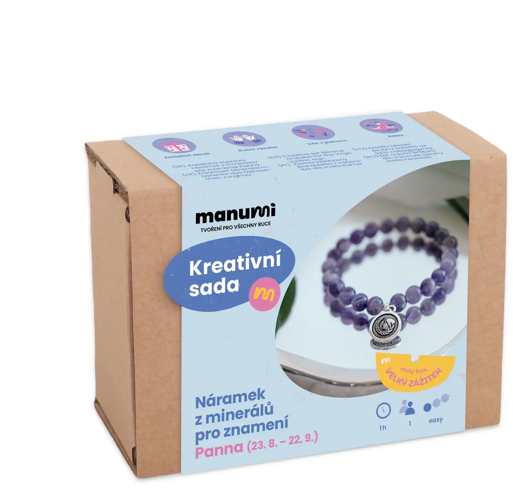 Manumi Kreatívna súprava na výrobu náramku z minerálov so znamením zverokruhu Panna