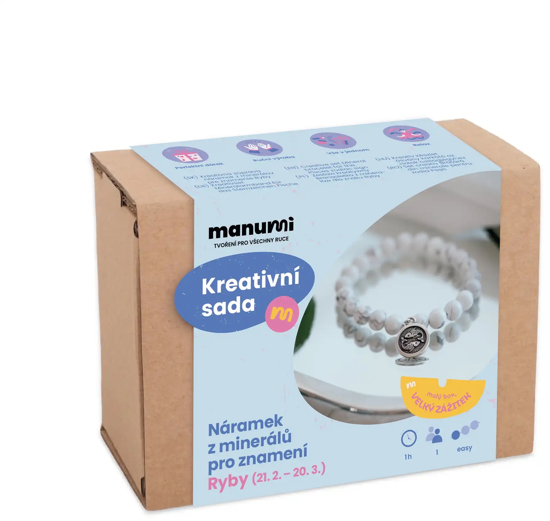 Manumi Kreatívna súprava na výrobu náramku z minerálov so znamením zverokruhu Ryby