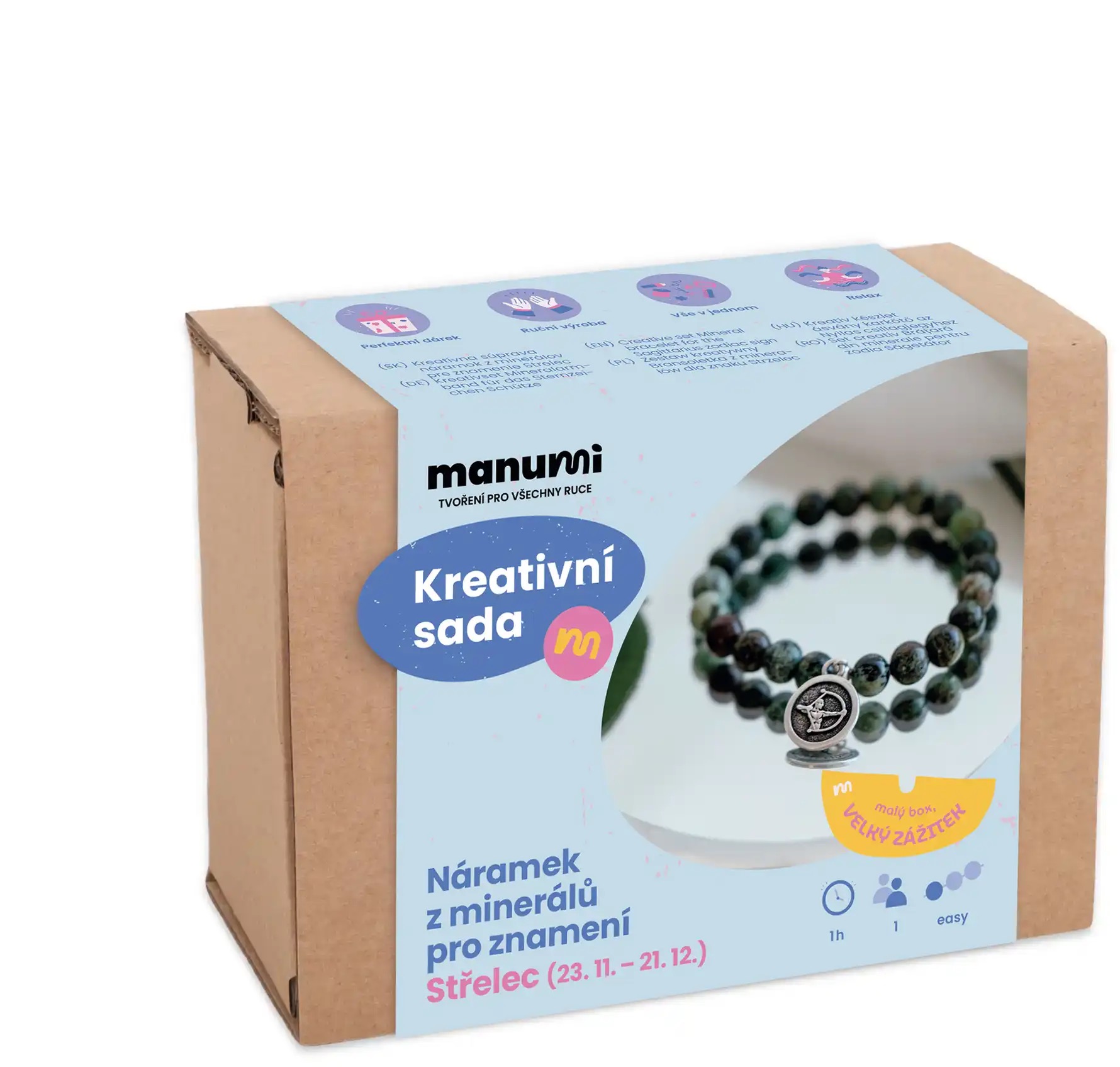 Manumi Kreatívna súprava na výrobu náramku z minerálov so znamením zverokruhu Strelec