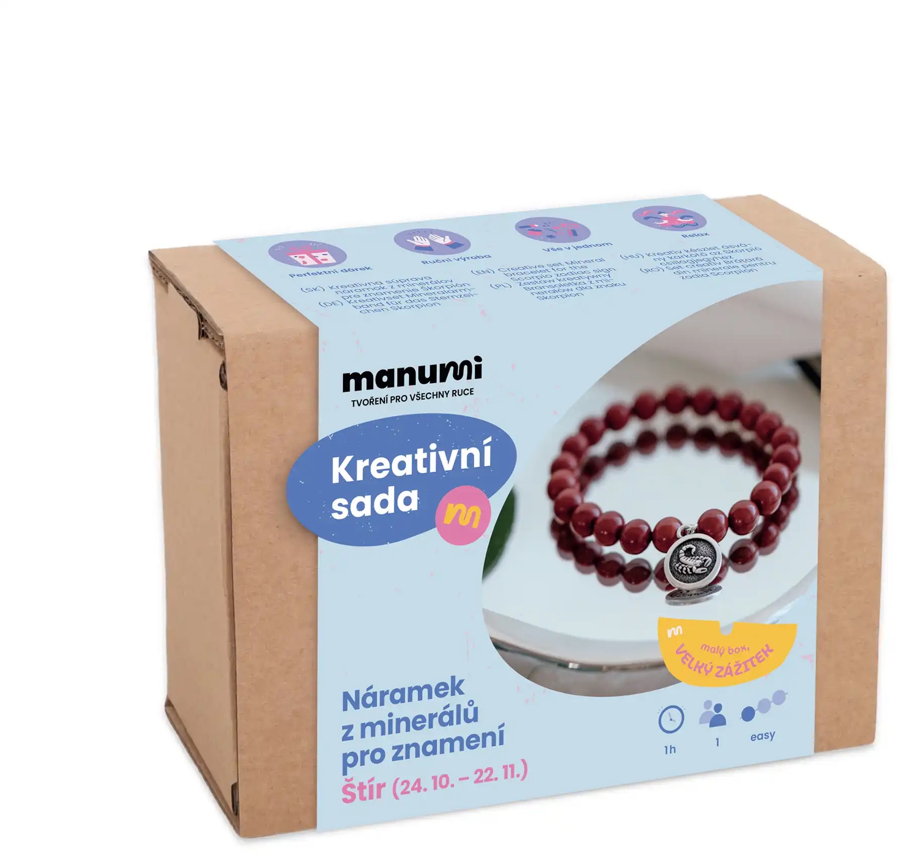 Manumi Kreatívna súprava na výrobu náramku z minerálov so znamením zverokruhu Škorpión