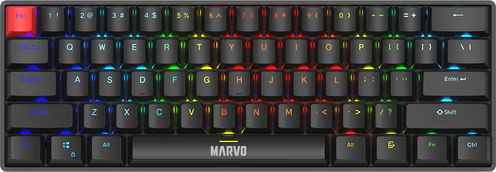 Marvo Saber 61 Black Mechanical Wired Keyboard – EN