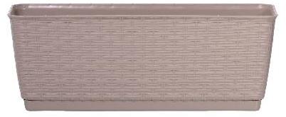 PROSPERPLAST Truhlička s miskou RATOLLA P 38,6 × 15,4 × 14 cm, tmavo béžový