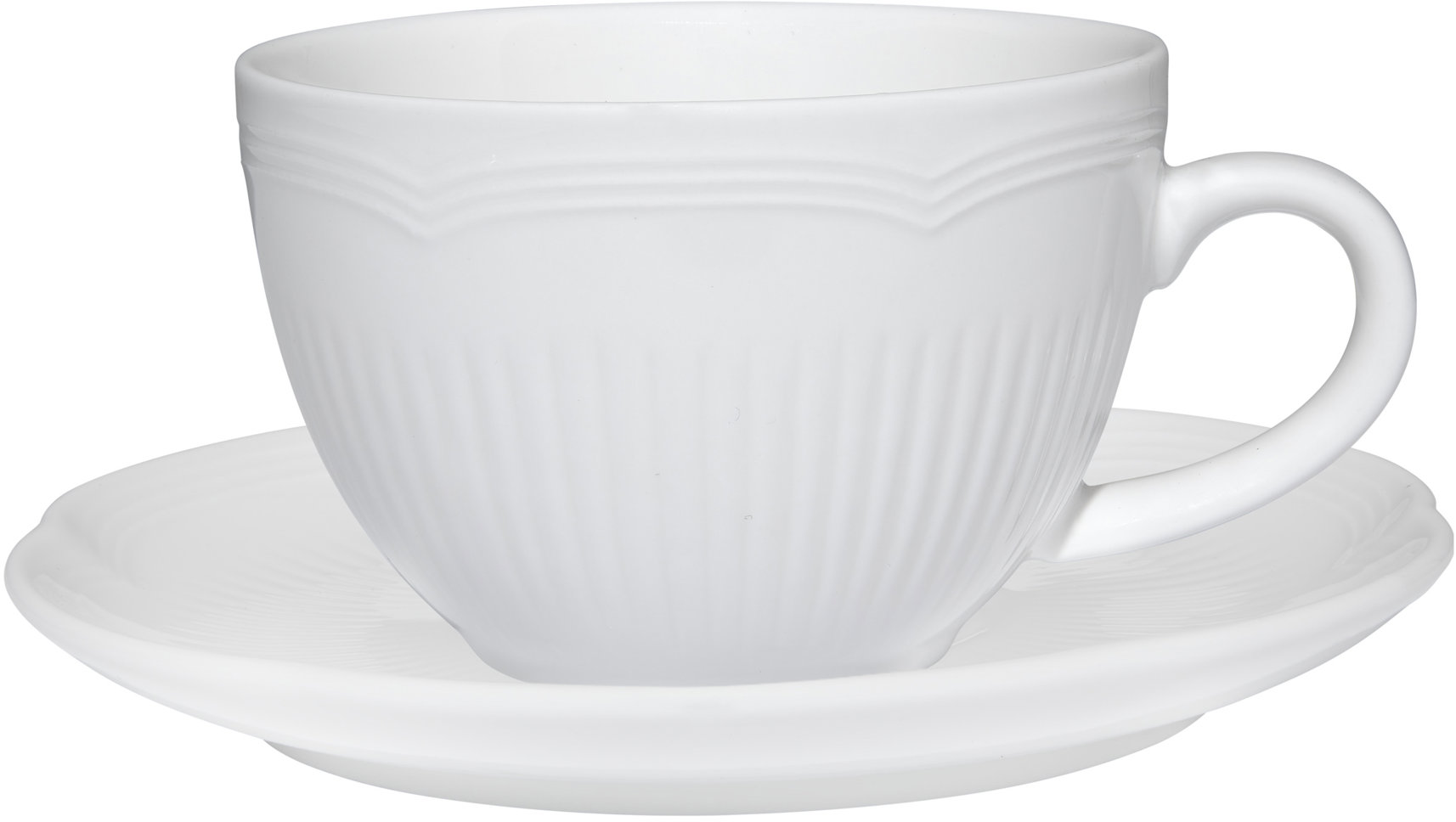 Maxwell & Williams White Basics Rococo Súprava espresso šálok s tanierikmi 90 ml 4 ks