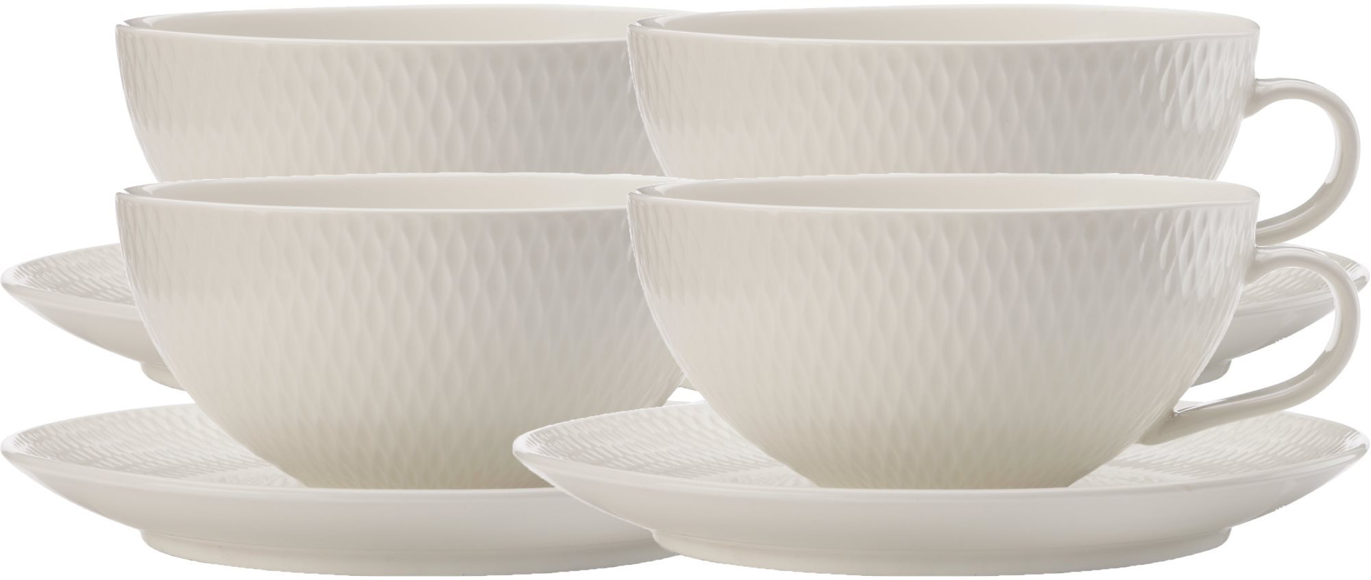 Maxwell & Williams Čajová šálka s tanierikom 250 ml, DIAMONDS, 4 ks