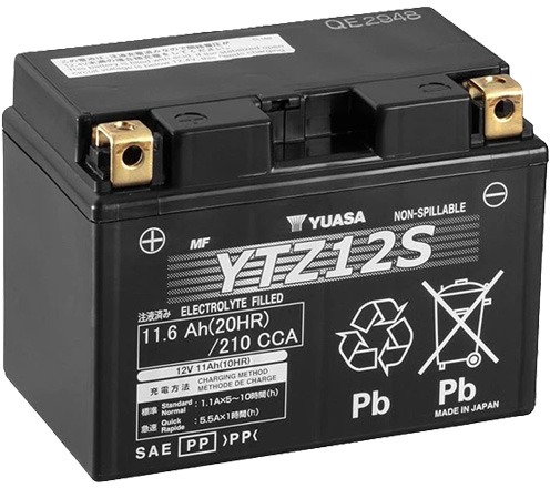 YUASA YTZ12S, 12 V, 11 Ah, 210 A, GEL