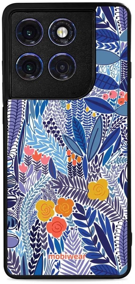 Mobiwear Glossy lesklý pre Motorola Edge 60 Pro – Modrá kvetena