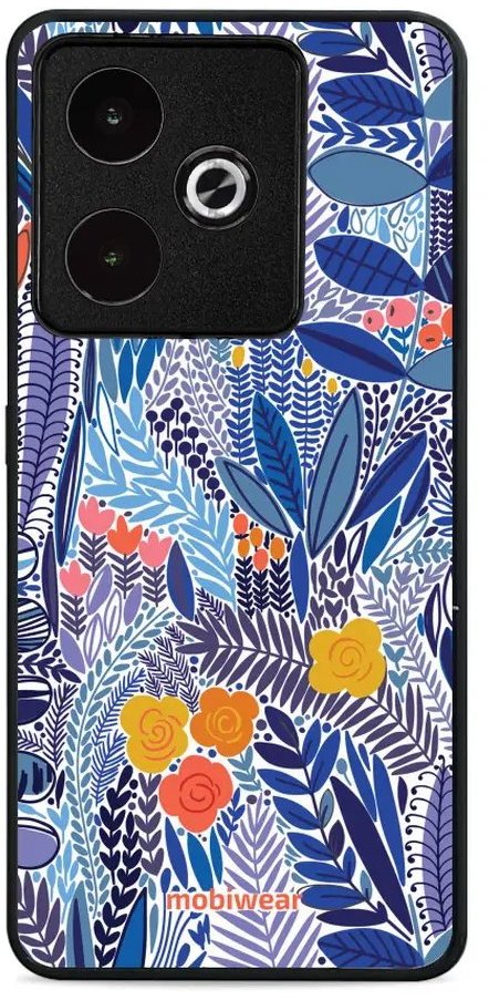Mobiwear Glossy lesklý pre Realme GT 7 – Modrá kvetena