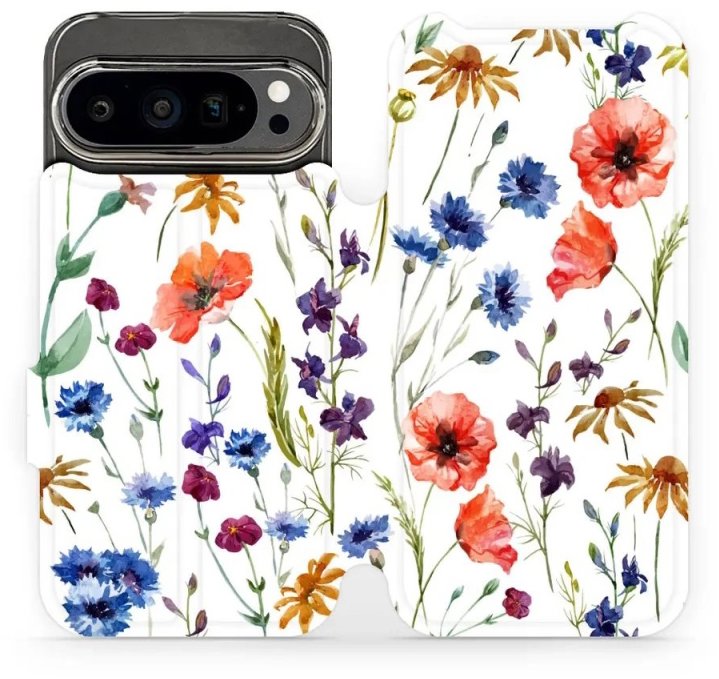 Mobiwear Flip knižkové pre Google Pixel 9 Pro – Kvety