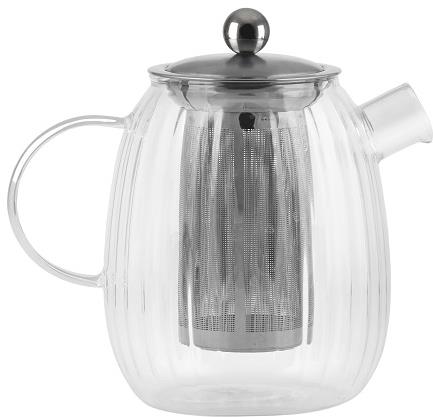 Vialli Design Kanvica sklenená na čaj s antikorovým sitkom, 1 l_TULIP 9309