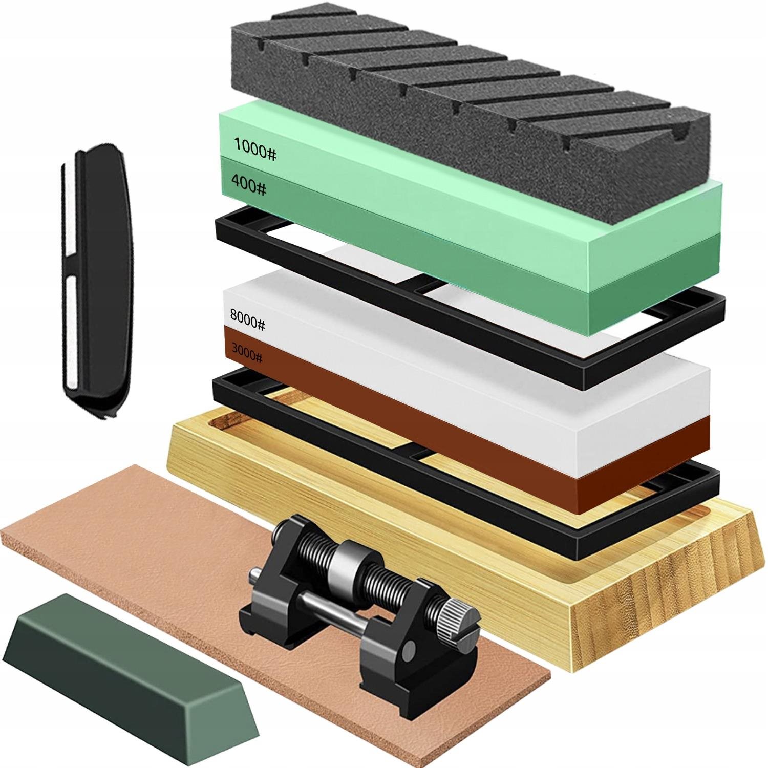 Ruhhy 23763 Profesionálna súprava brúsnych kameňov 400/1000/3000/8000 + príslušenstvo