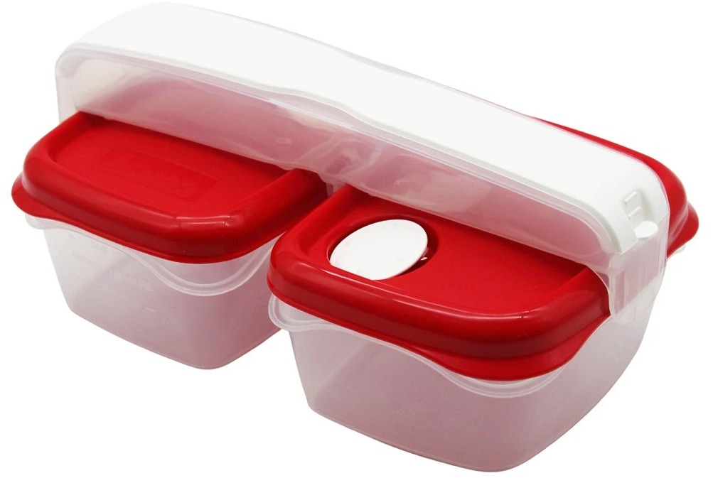 BAMA Desiatová súpravu na uchovanie a prepravu jedla, červená