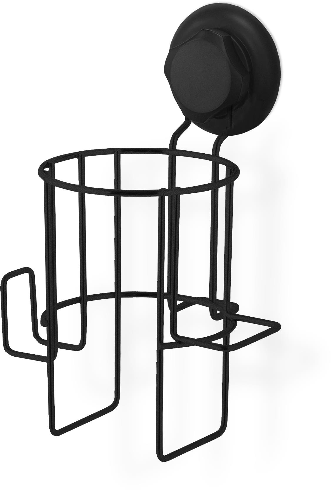 Compactor držiak na fén bez vŕtania, čierny