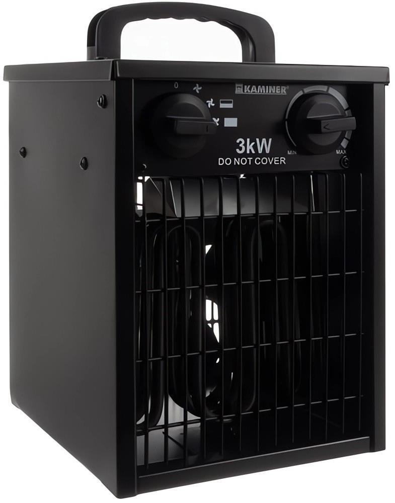 Kaminer 24361 Elektrický vyhrievací ventilátor 3000 W, 514 m3/h, IPX4, čierny