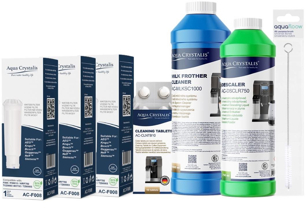 Aqua Crystalis Súprava na údržbu a čistenie kávovarov značiek Siemens, AEG, Bosch, Krups, Nivona