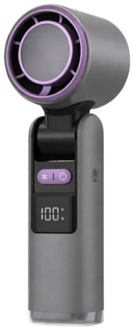 Verk 27703 Přenosný ventilátor s displejem a LED svítilnou, USB, 199 rychlostí, černý