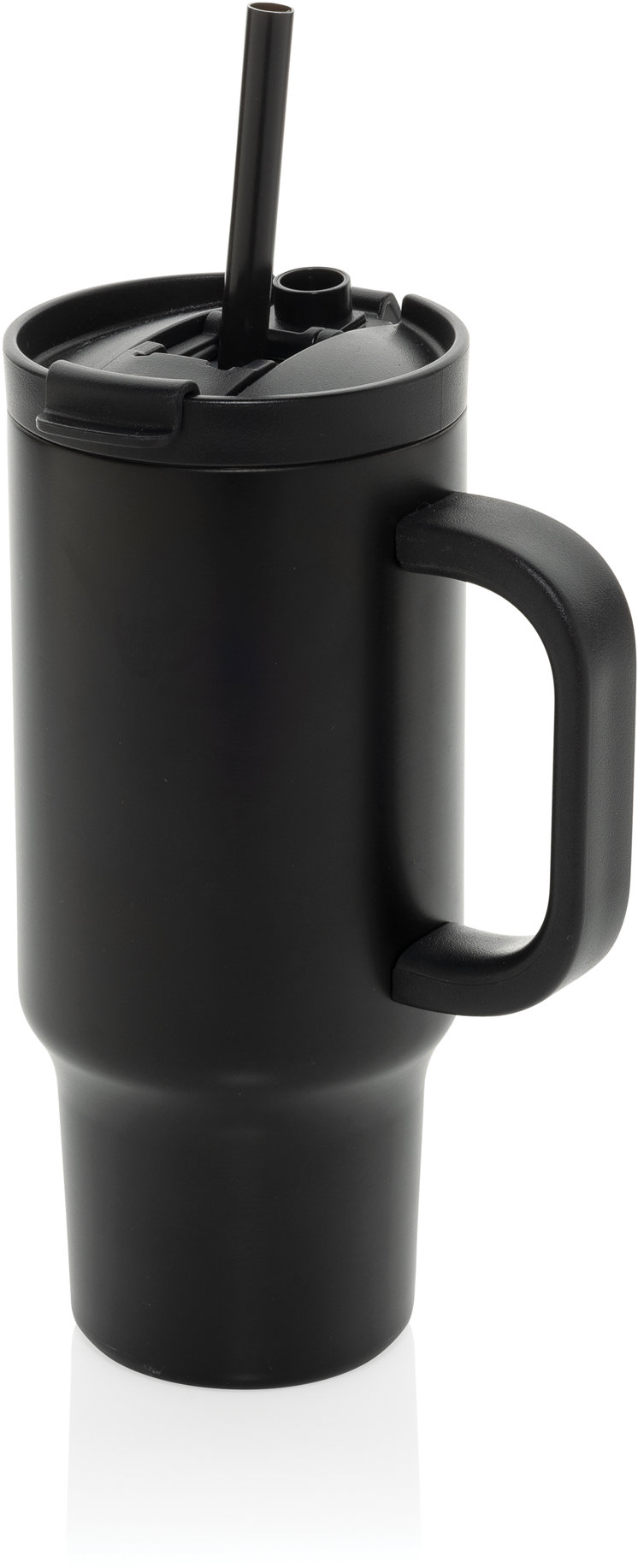 XD Design Nerezový termohrnek s brčkem 480 ml, černý