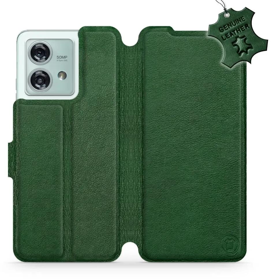 Kožené Mobiwear flip pre Motorola Edge 40 Neo – Zelené – L_GRS