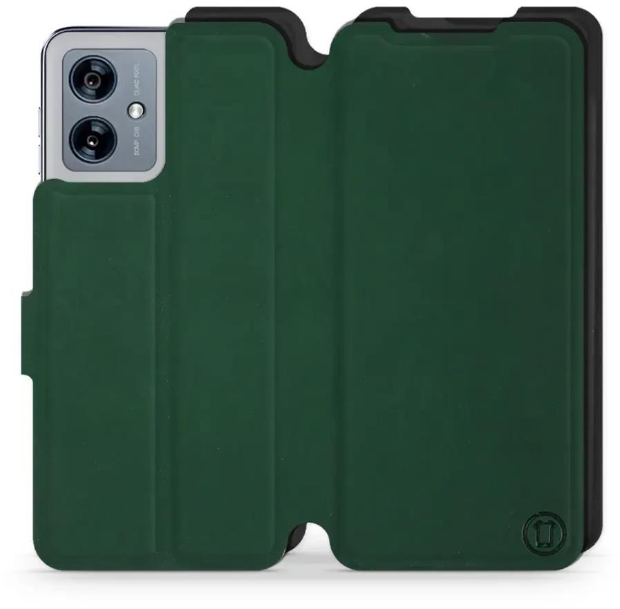 Mobiwear Soft Touch flip na Motorola Moto G54 5G/Moto G54 5G Power Edition – Zelené & Čierne