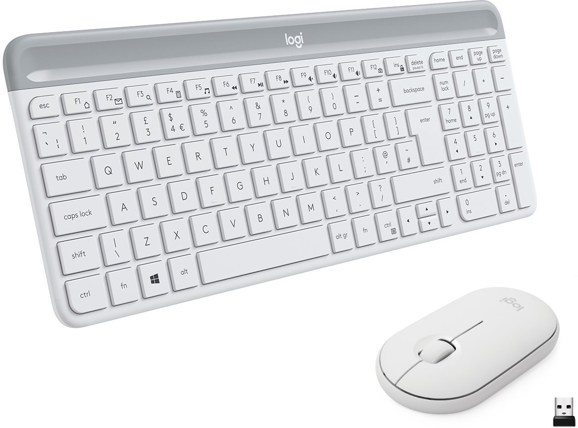 Logitech Slim Wireless Combo MK470, biela – US