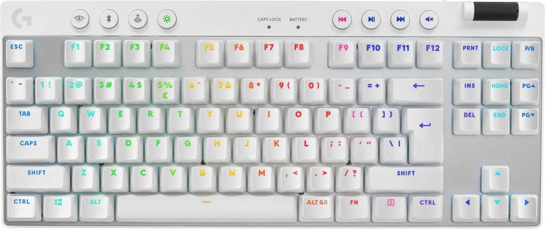Logitech G PRO X TKL Lightspeed Tactile, biela
