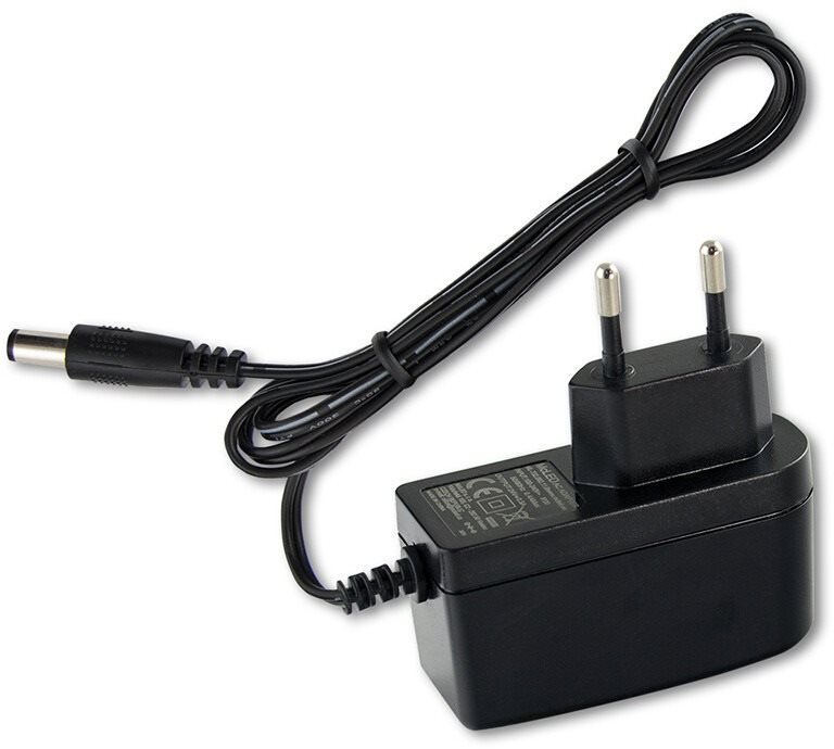 McLED Napájací adaptér 12 W, DC12 V/1 A, IP20, čierny plast, s vidlicou