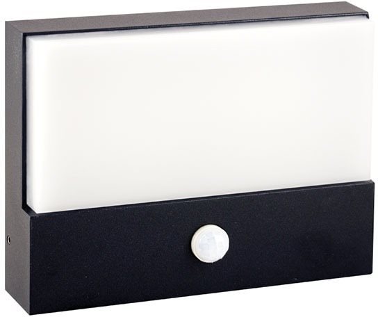 McLED LED svietidlo Kerberos s pohybovým senzorom, 9 W, 3000 K, IP65, čierna farba