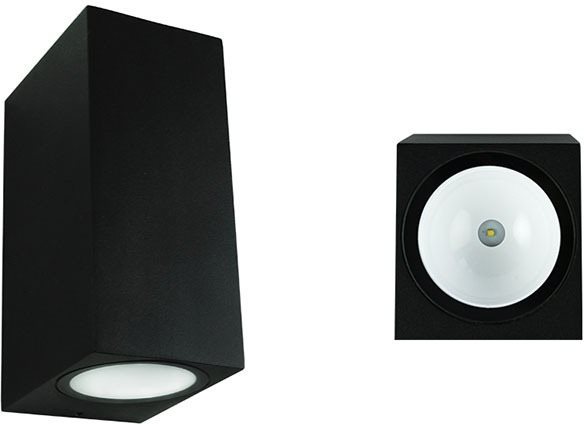 McLED LED svietidlo Revos 2S, 6 W, 3000 K, IP65, čierna farba
