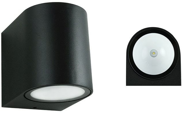 McLED LED svietidlo Revos R, 3 W, 4000 K, IP65, čierna farba