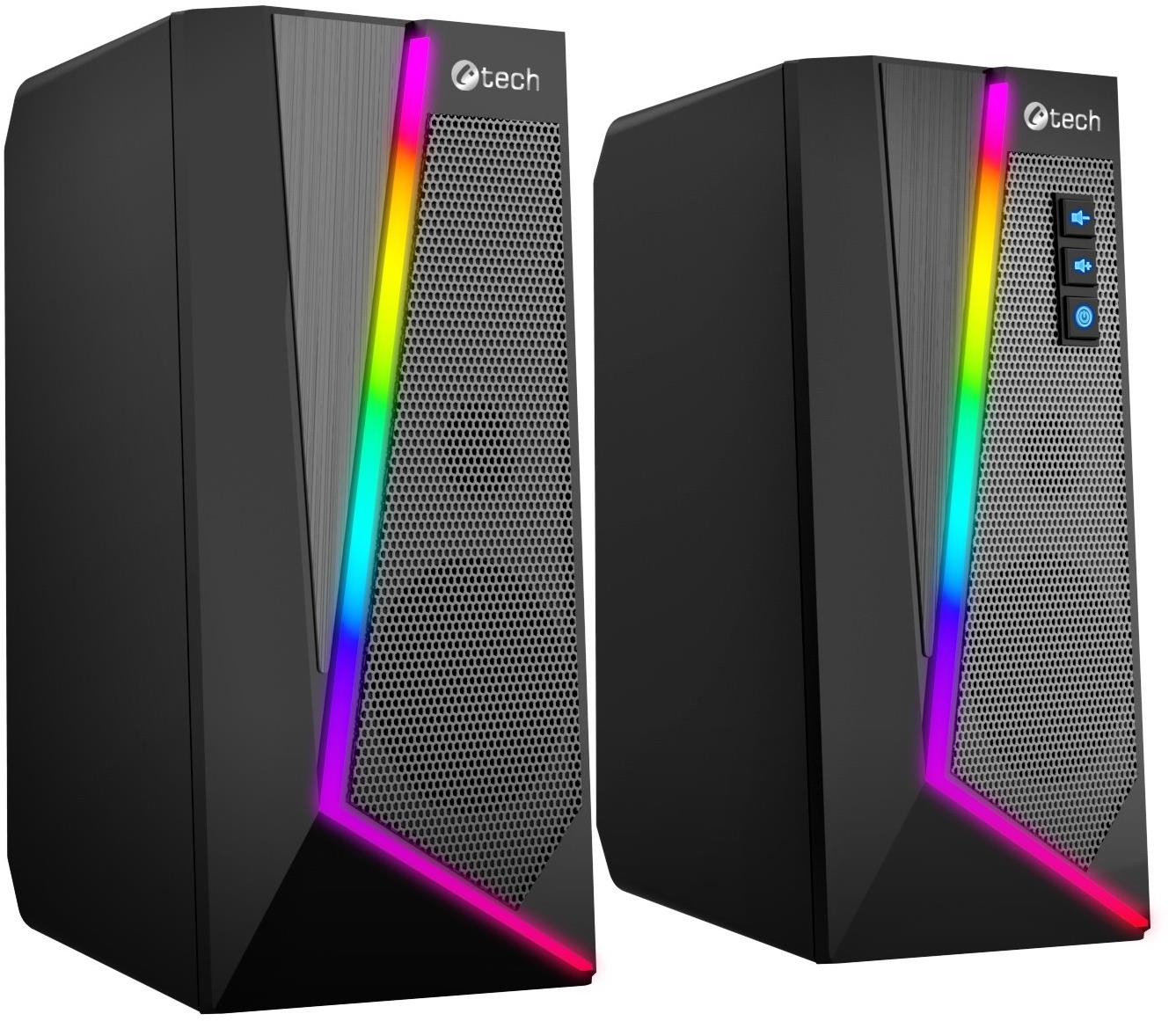 C-TECH SPK-17, 2.0, RGB, čierne