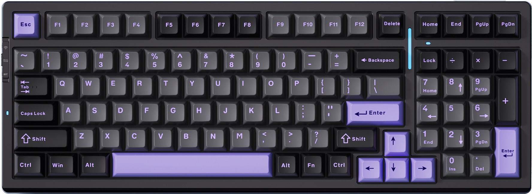 MCHOSE G98 Pro Wireless Mechanical Flame Orange Switch – Black Purple