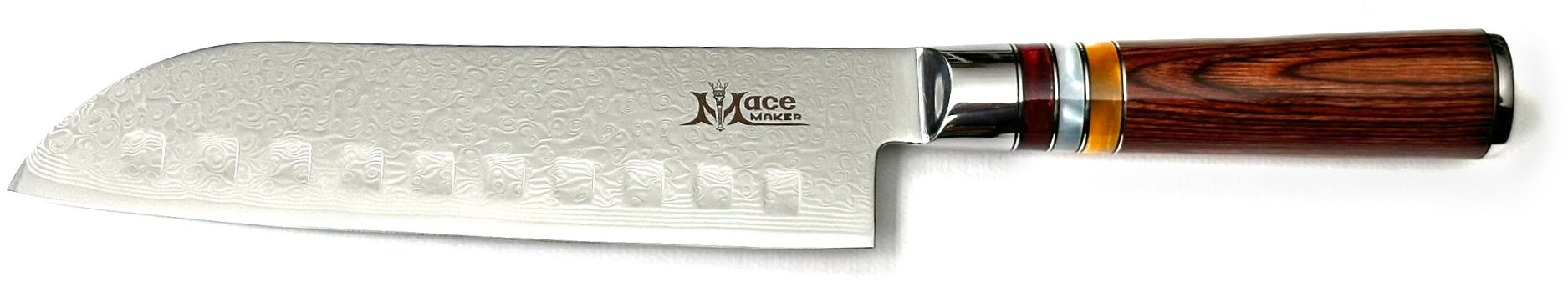 MaceMaker BORBONA SANTOKU SanMai Damaskový Kuchynský nôž