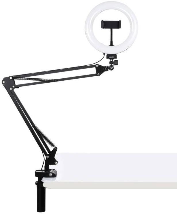 Puluz Selfie Ring kruhové LED svetlo 7,9", držiak na stôl, čierne