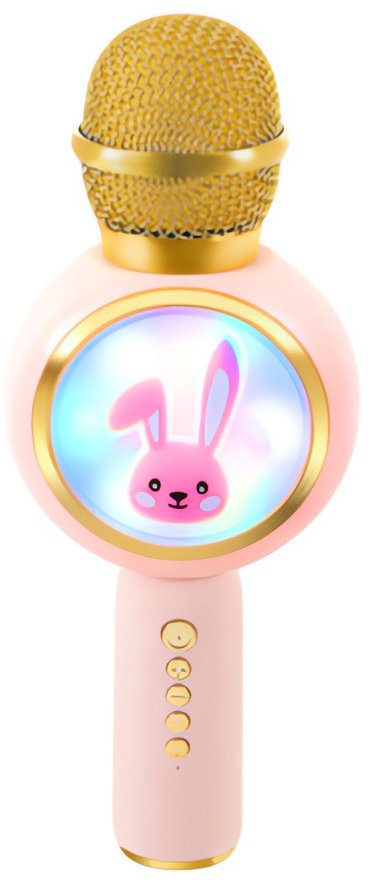 Izoxis 27048 Bezdrátový karaoke Bluetooth mikrofon králiček, 800 mAh, růžový