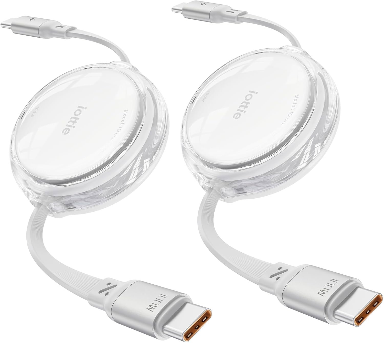 iOttie 100 W Retractable USB-C Cable 2 Pack White