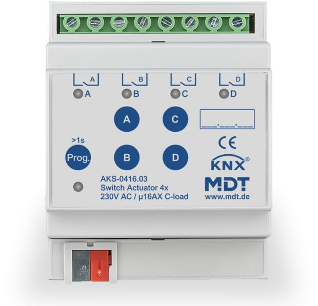 MDT Technologies Spínací aktor AMI 4-násobný, 4 M, 16/20 A, 230 VAC, industria, 200 µF, meranie