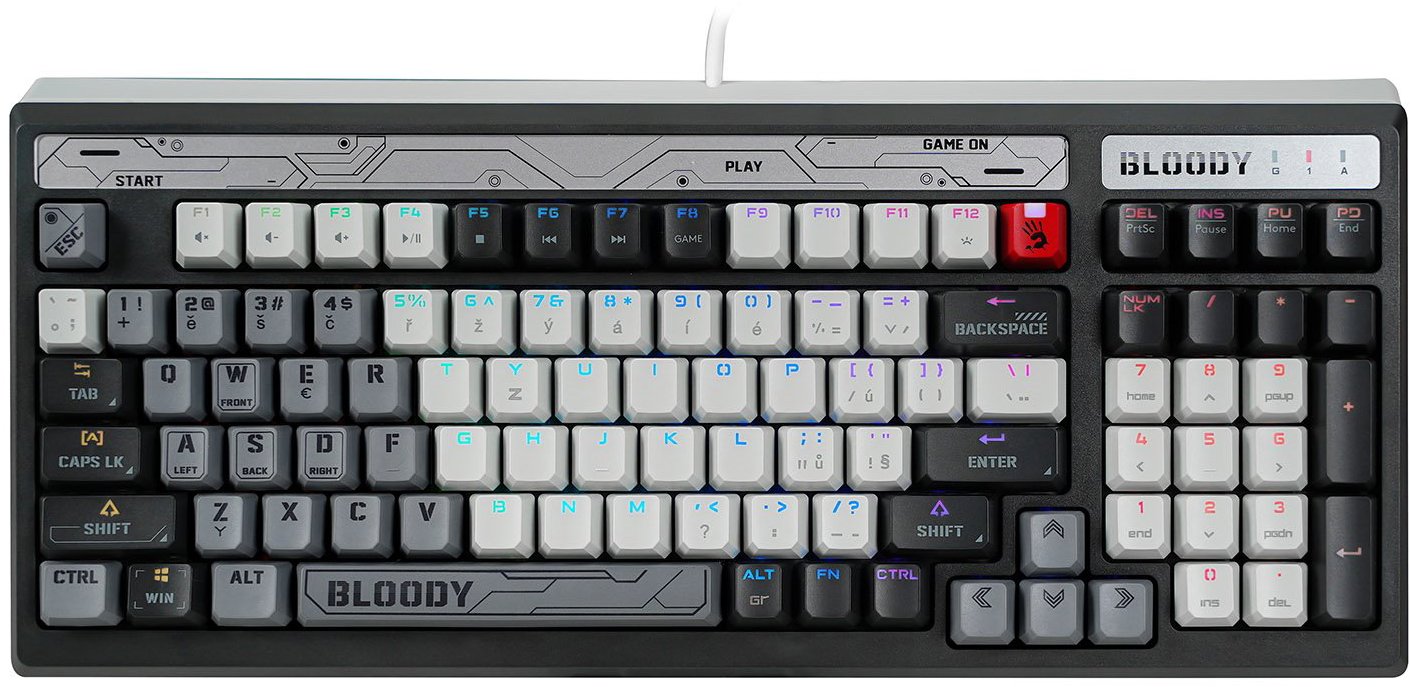 A4tech Bloody B950 RGB, Brown Switch, USB, sivá – CZ