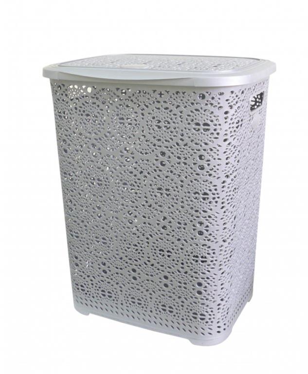 Mega Plast, Kôš na bielizeň MONAKO, 57 × 45 × 38 cm, sivý