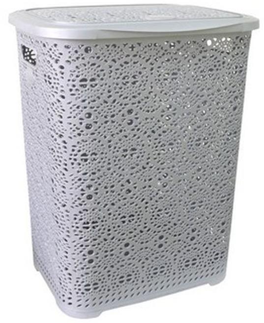 Mega Plast, Kôš na bielizeň MONAKO, 57 × 45 × 38 cm, sivá metalíza