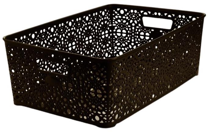 Mega Plast, Košík MONAKO XL, 14 × 39 × 27 cm, wenge