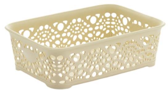 Mega Plast, Košík MONAKO XS, 6 × 20 × 14 cm, krémový