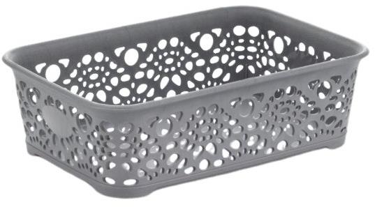 Mega Plast, Košík MONAKO XS, 6 × 20 × 14 cm, sivá metalíza