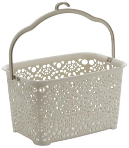 Mega Plast, Košík na kolíčky MONAKO, 13 × 23,5 × 15,5 cm, svetlosivý