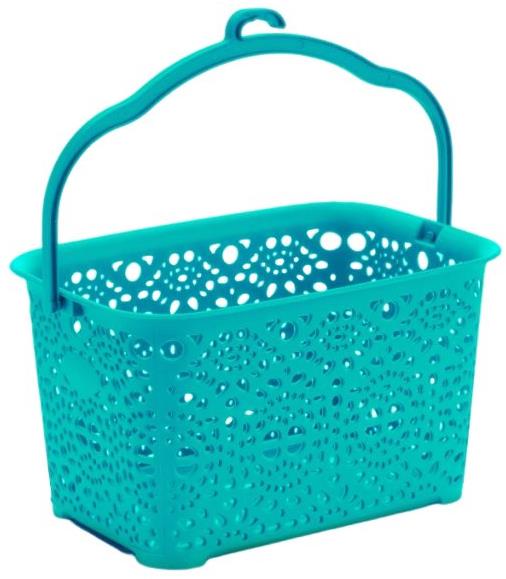 Mega Plast, Košík na kolíčky MONAKO, 13 × 23,5 × 15,5 cm, tyrkysový