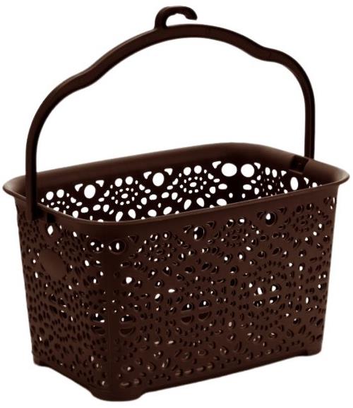 Mega Plast, Košík na kolíčky MONAKO, 13 × 23,5 × 15,5 cm, wenge