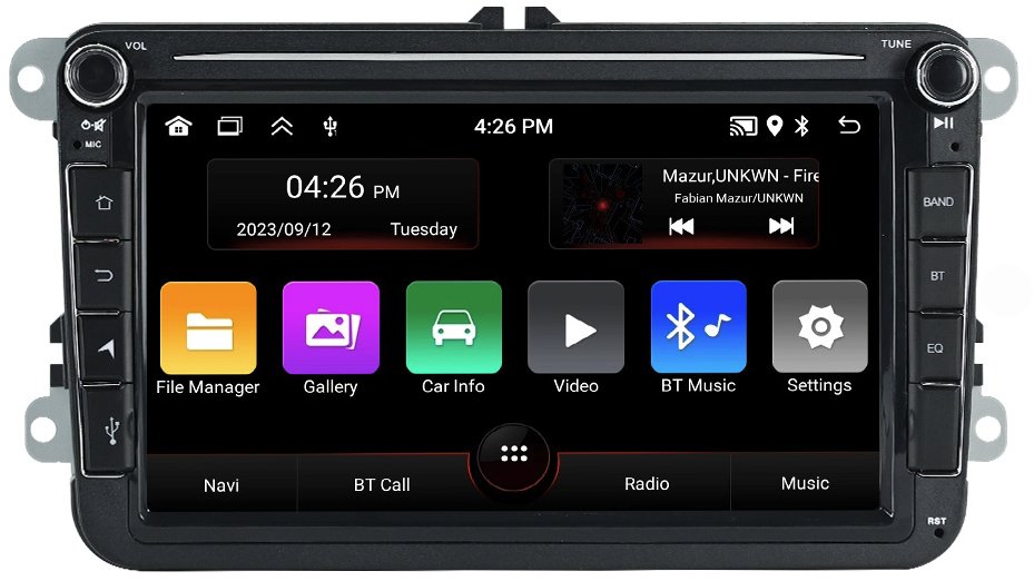 Mekede 8" Autorádio Volkswagen, Škoda, Seat s Apple CarPlay, Android Auto, Bluetooth, GPS, WiFi